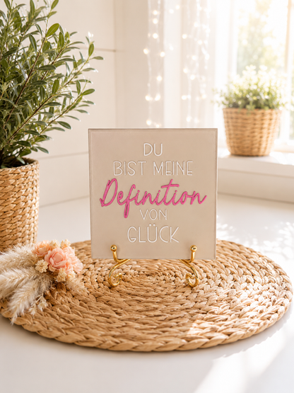 Sprüchekachel „Du bist meine Definition von Glück“ von CozyLabs Design