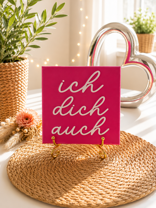 Sprüchekachel „Ich dich auch“ von CozyLabs Design