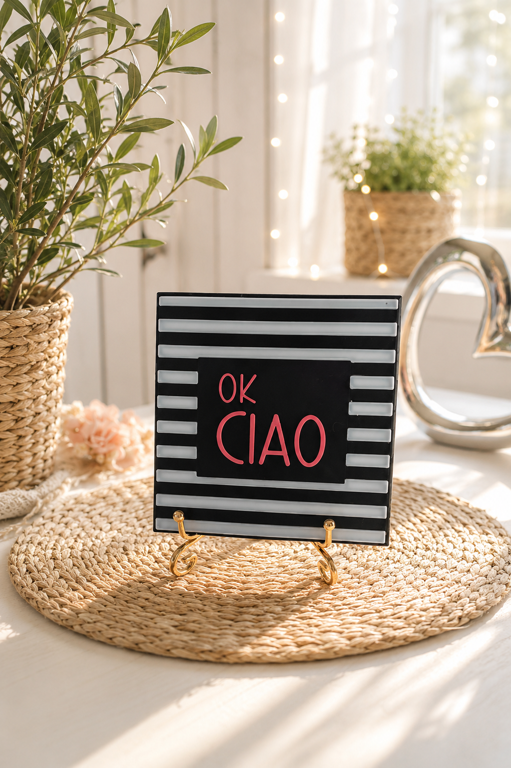 Sprüchekachel „ok ciao“ von CozyLabs Design