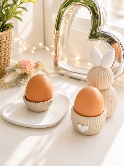 Eierbecher in Hasenform mit Tablett von CozyLabs Design