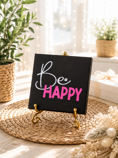 Magnetrahmen-Inlet „Be happy“