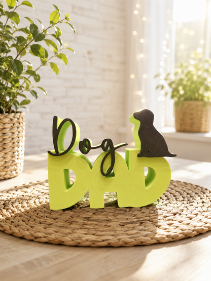 Cat | Dog - Dad | Mom – moderner Schriftzug | freie Farbwahl