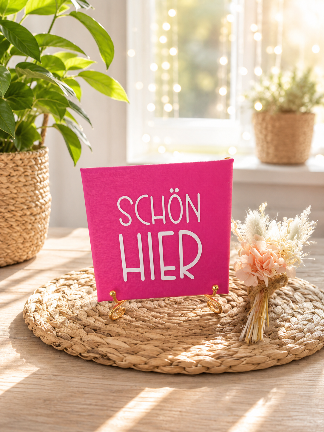 Sprüchekachel „Kachel 2 Go“ – "Schön hier"