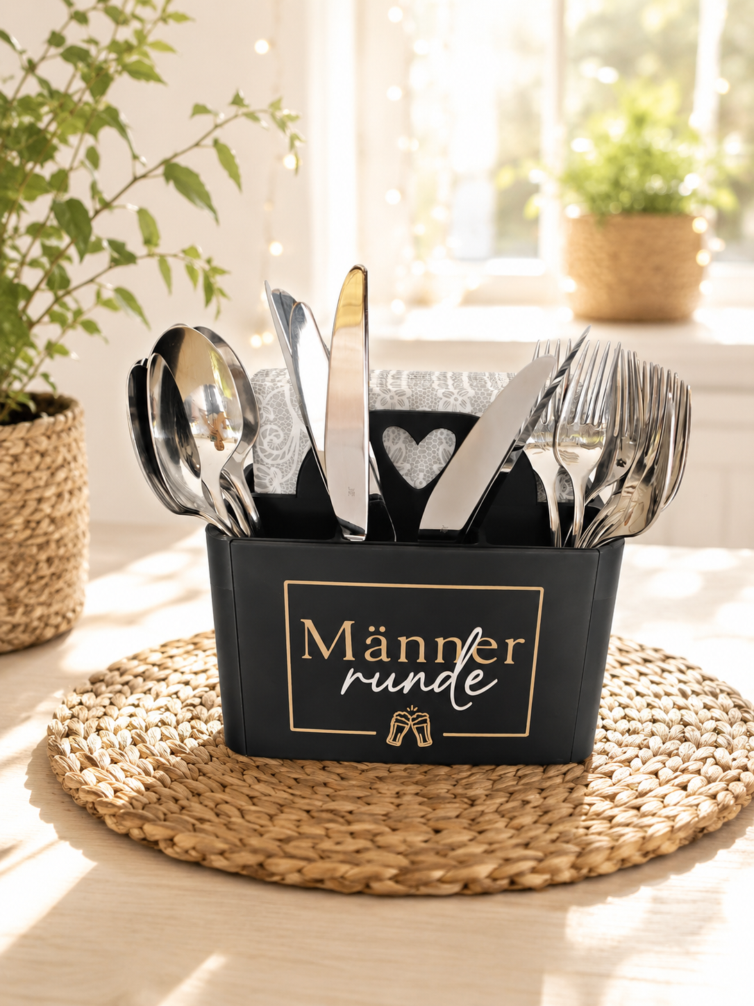 Besteckkorb mit Herzgriff und wechselbarer Front von CozyLabs Design