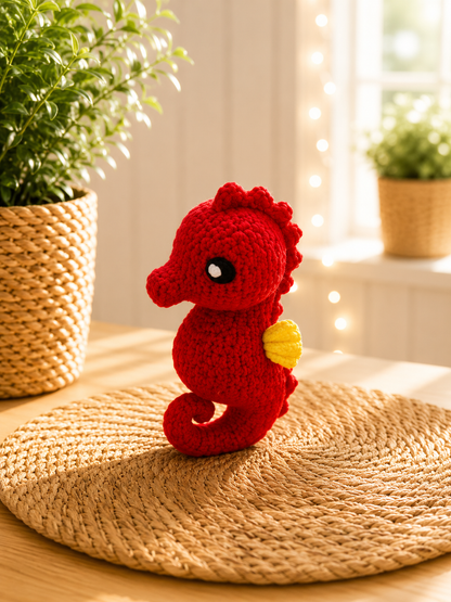 Seepferdchen in Strickoptik – 3D-gedruckte Deko von CozyLabs Design