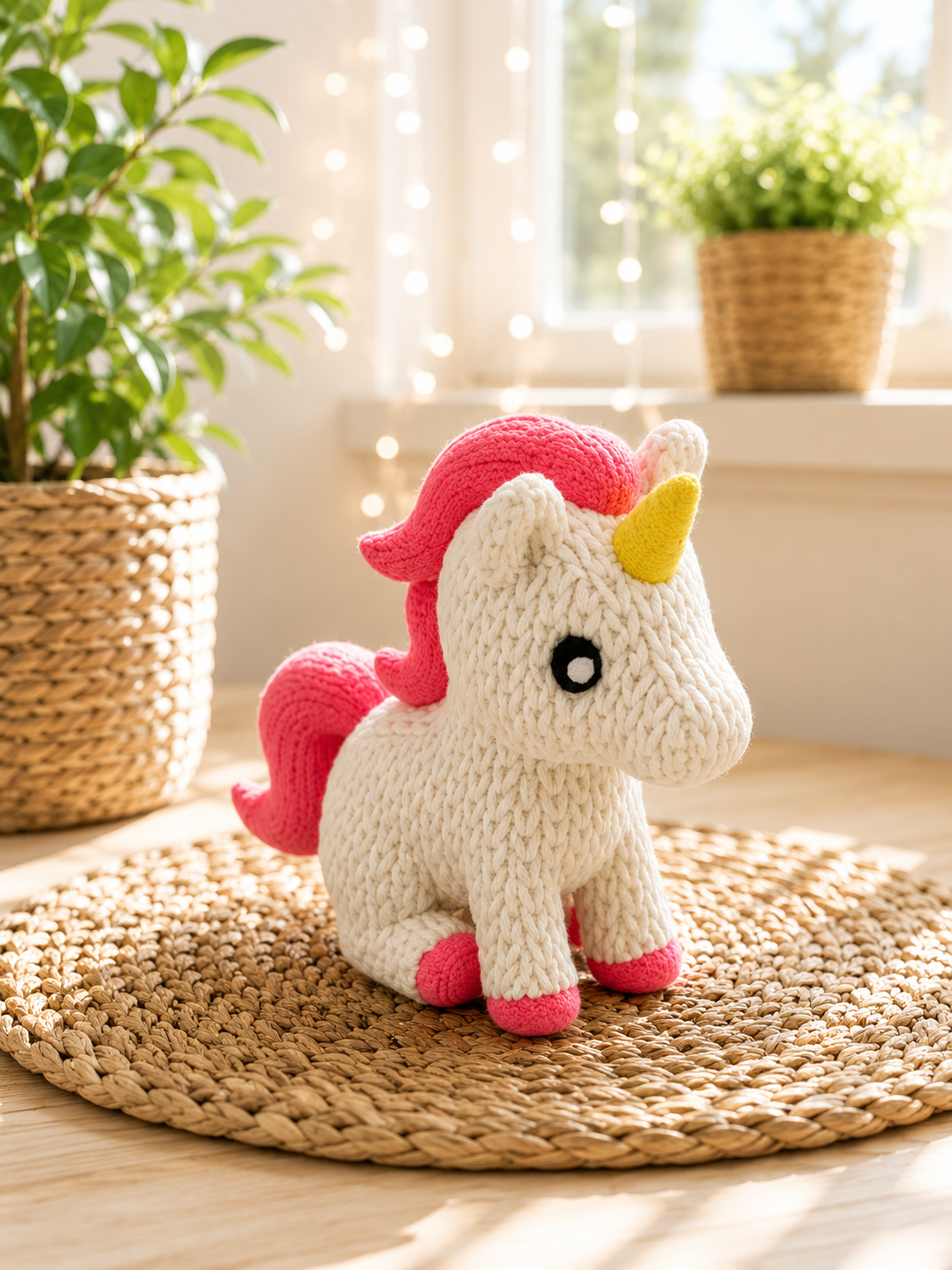 Einhorn-Figur in Strickoptik von CozyLabs Design