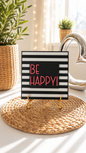 Sprüchekachel „be happy“ von CozyLabs Design