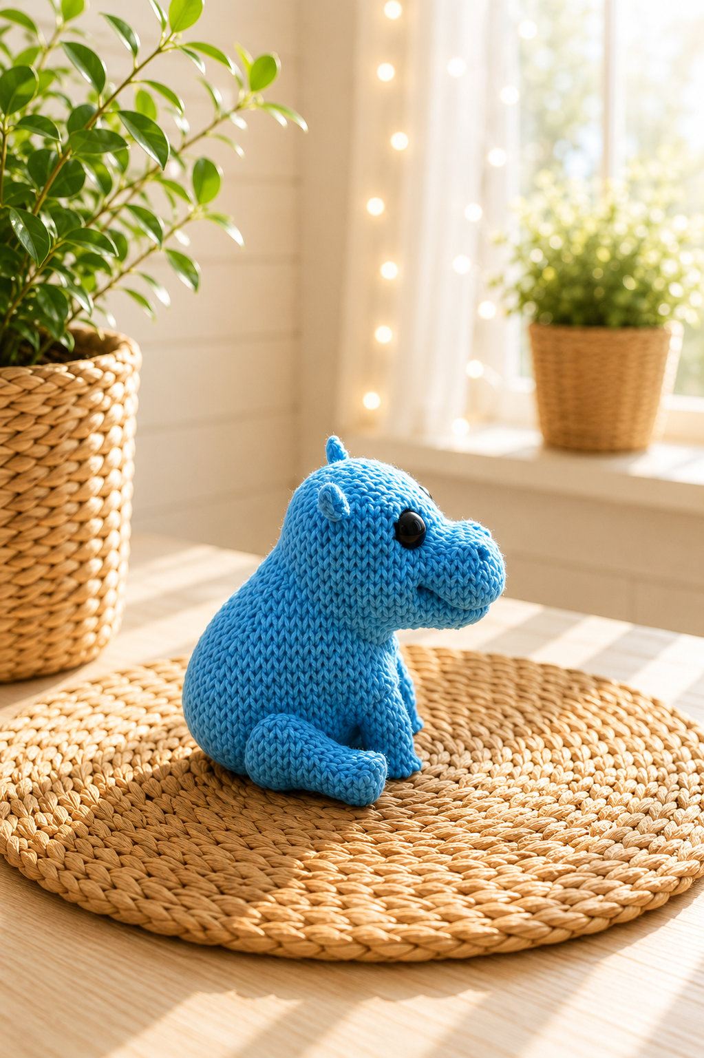 Flusspferd in Strickoptik – 3D-gedruckte Deko von CozyLabs Design