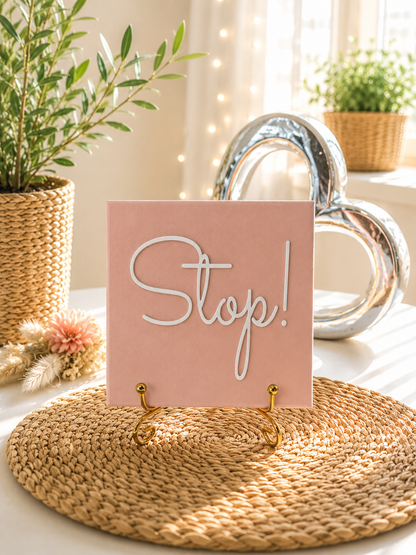 Sprüchekachel „Stop!“ von CozyLabs Design
