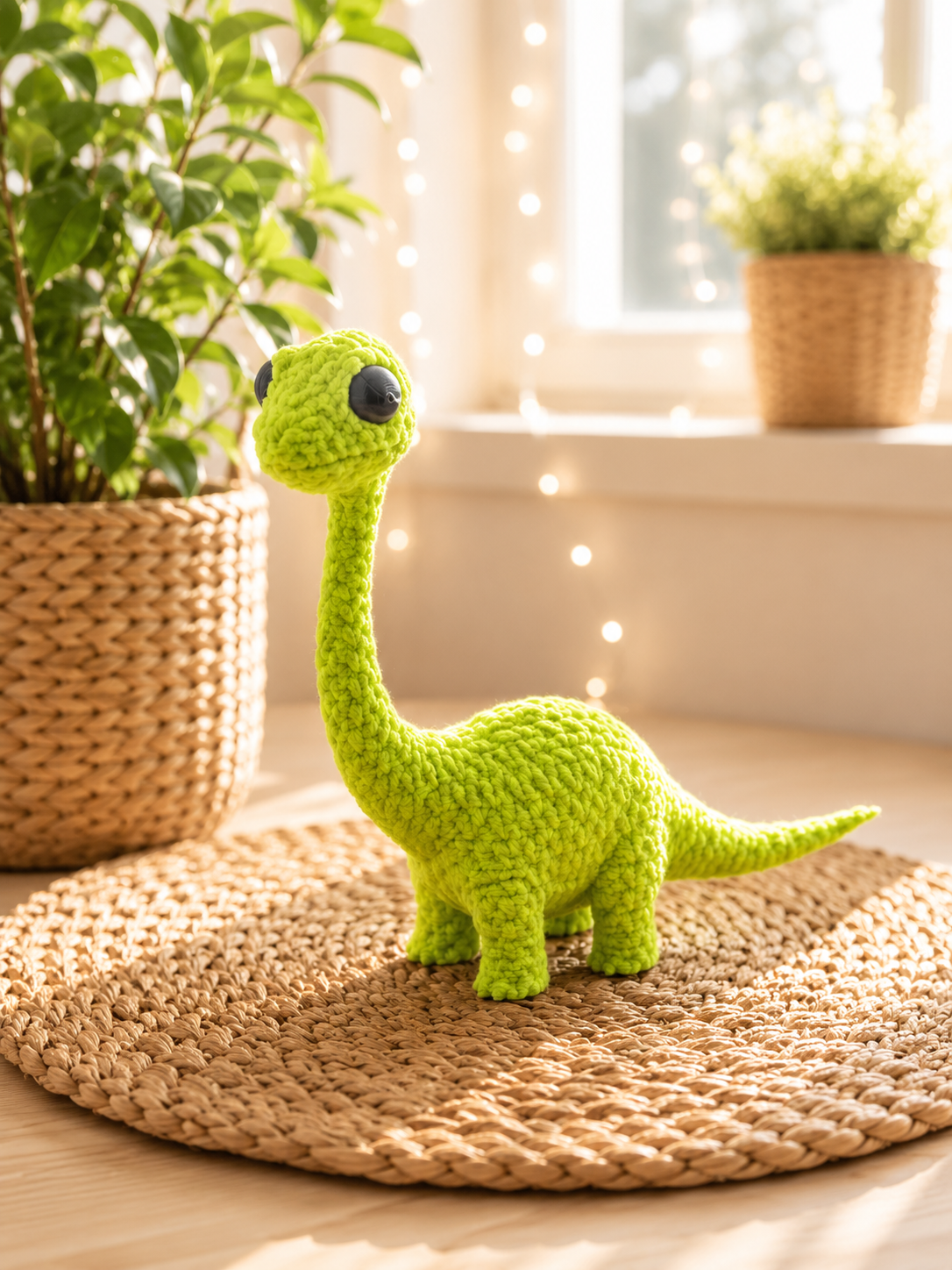 Langhals-Dino in Strickoptik von CozyLabs Design