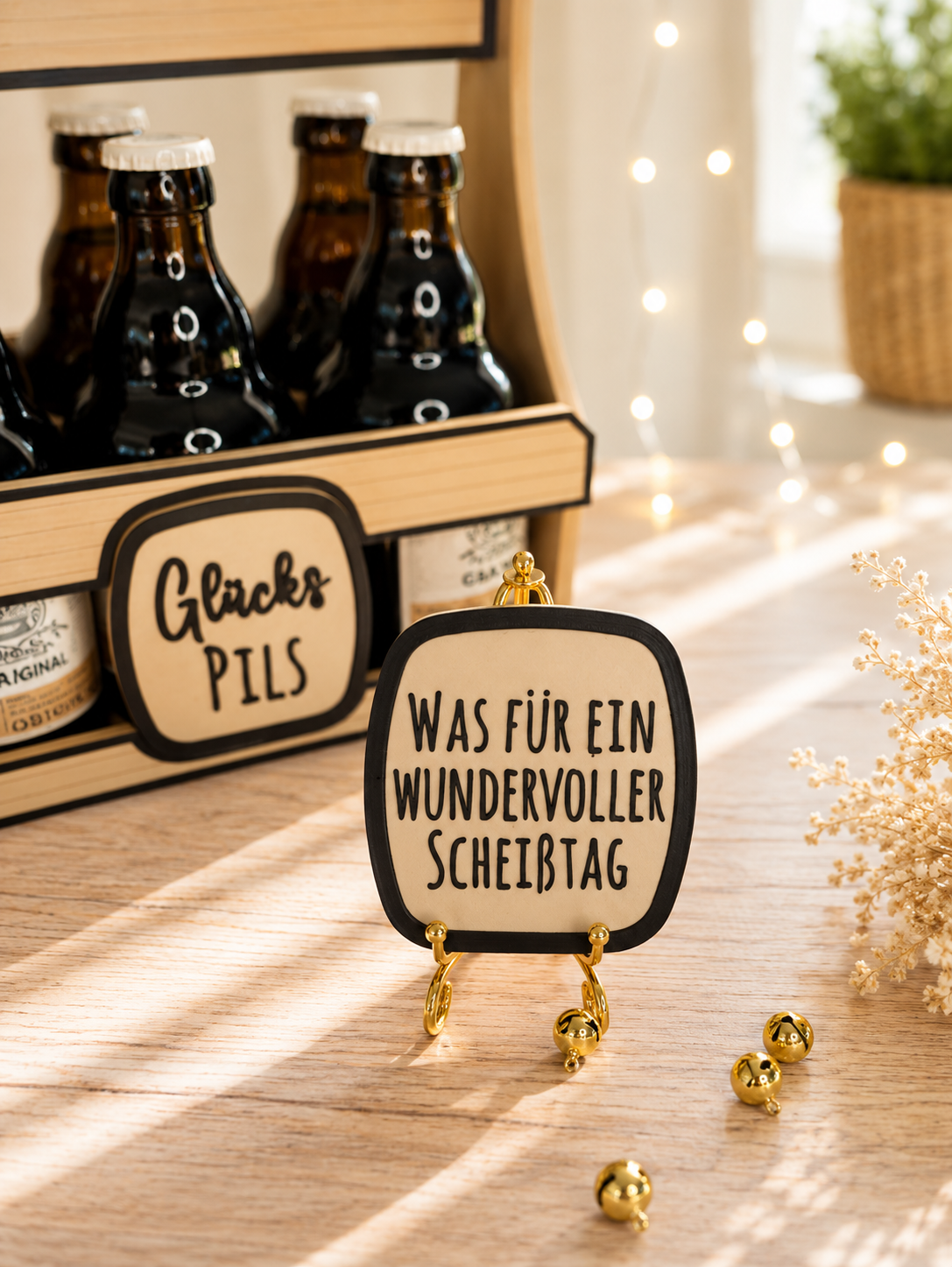 Sechser Bierkiste „Rakete“ – Bierträger mit Spruch von CozyLabs Design