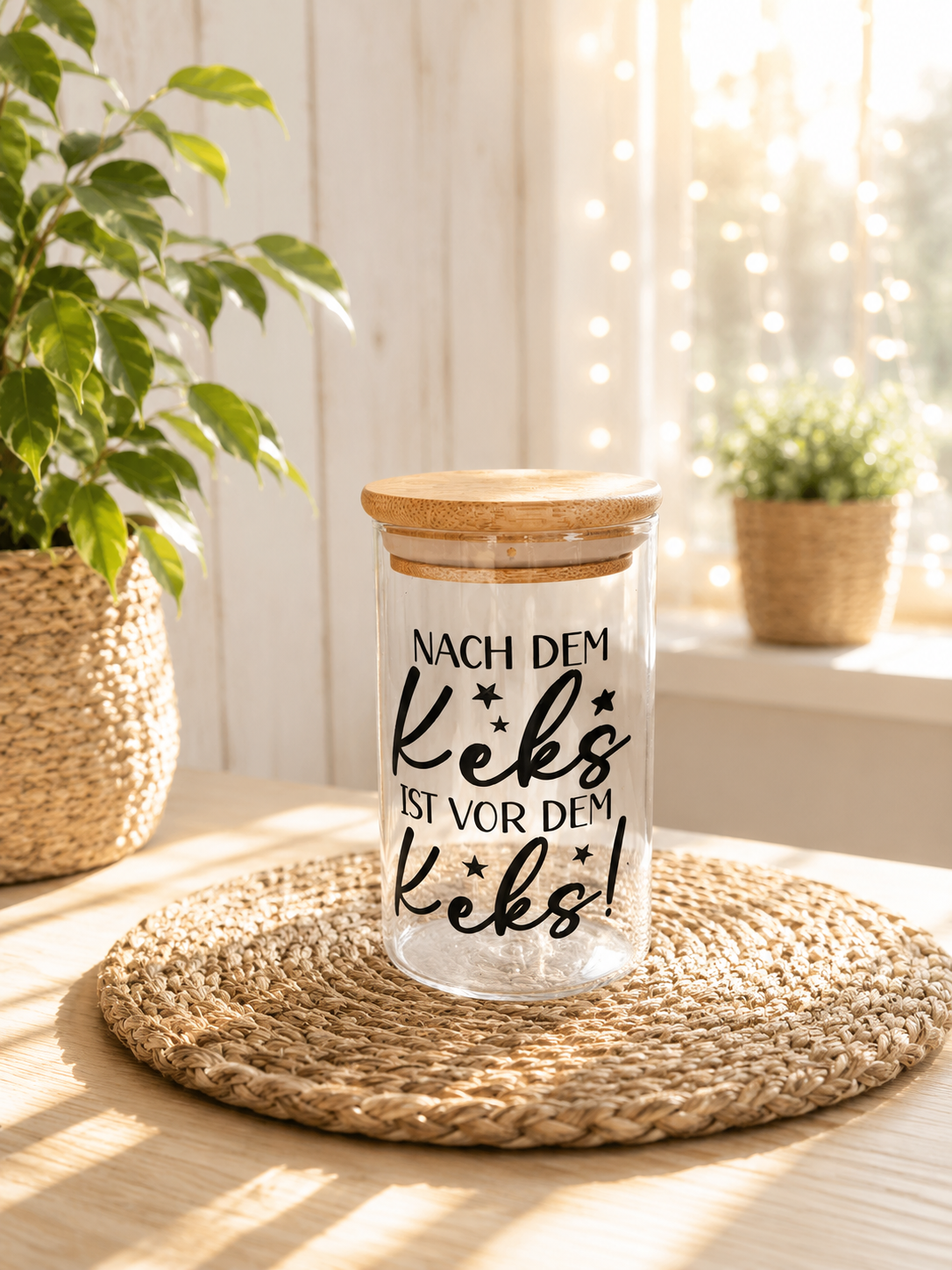 Plätzchenglas mit Spruch – kleines Glas für Kekse, Naschis & Weihnachtszauber von CozyLabs Design