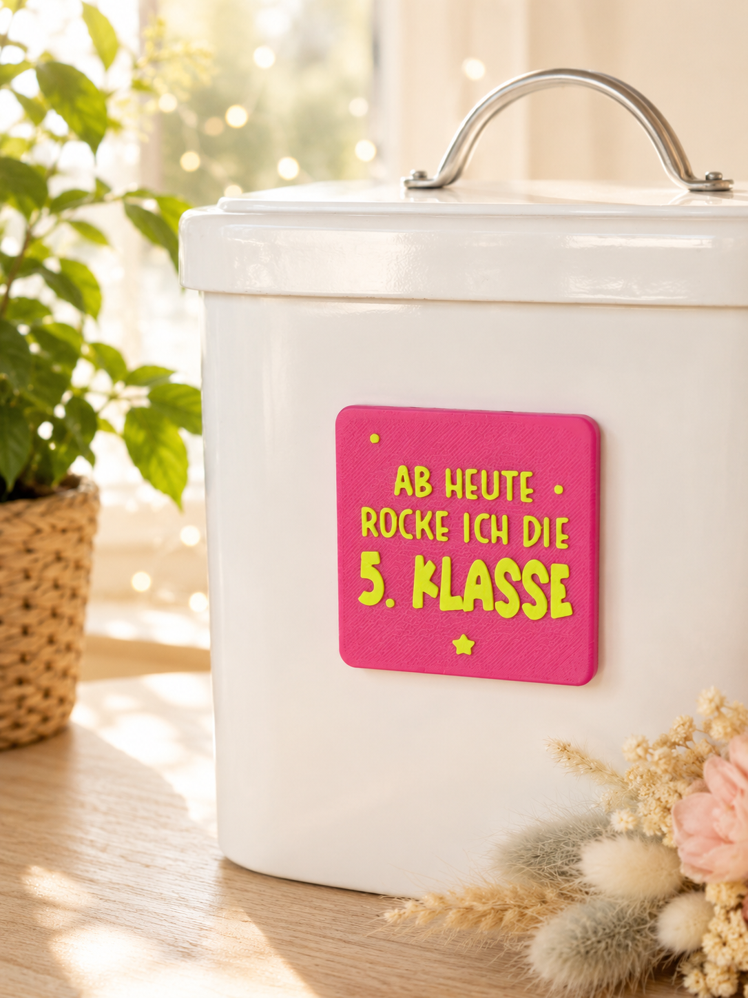 Ab heute rocke ich die 5. Klasse – Magnet mit Spruch von CozyLabs Design