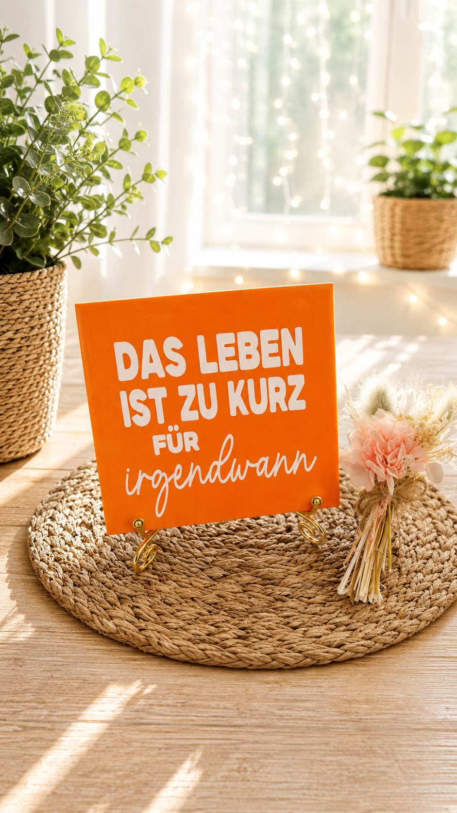 Sprüchekachel „Das Leben ist zu kurz für irgendwann"