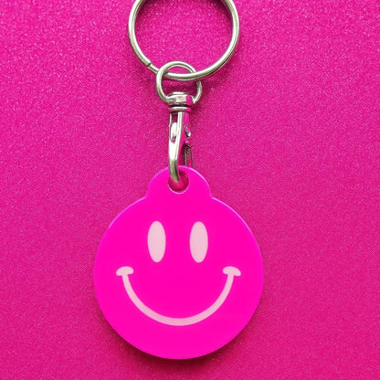 NFC-Anhänger Smiley „Sunny“, handgefertigt im 3D-Druck von CozyLabs Design