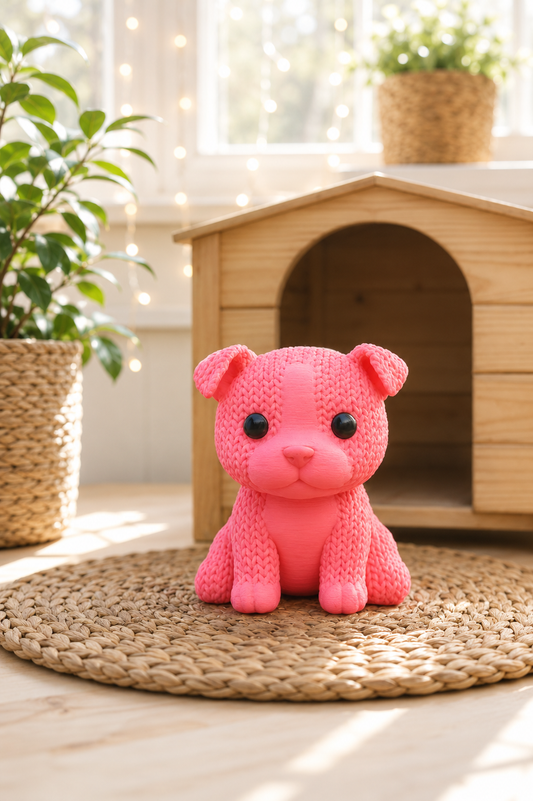 Pitbull-Figur in Strickoptik von CozyLabs Design