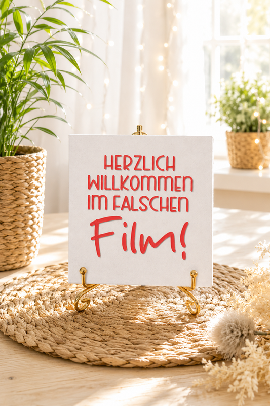 Magnetrahmen-Inlet „Herzlich willkommen im falschen Film“
