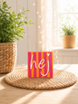 Pink Statement Magnete 5 × 5 cm mit Spruch – personalisierbare Kühlschrankmagnete mit freier Farbwahl