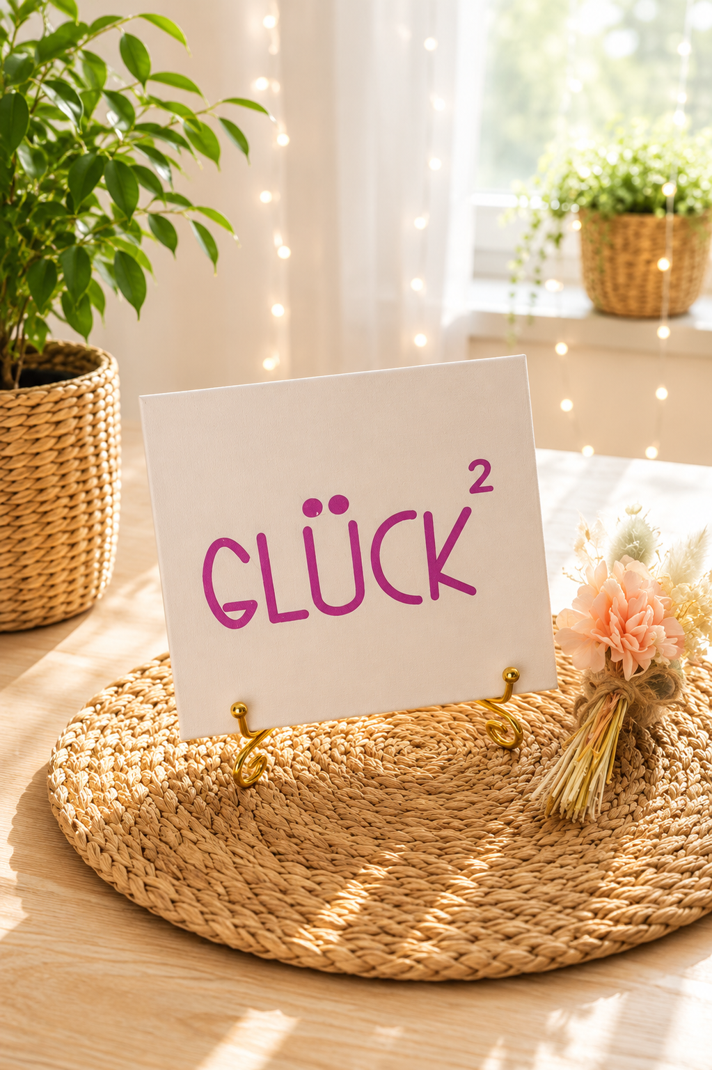 Sprüchekachel „Glück²“ von CozyLabs Design