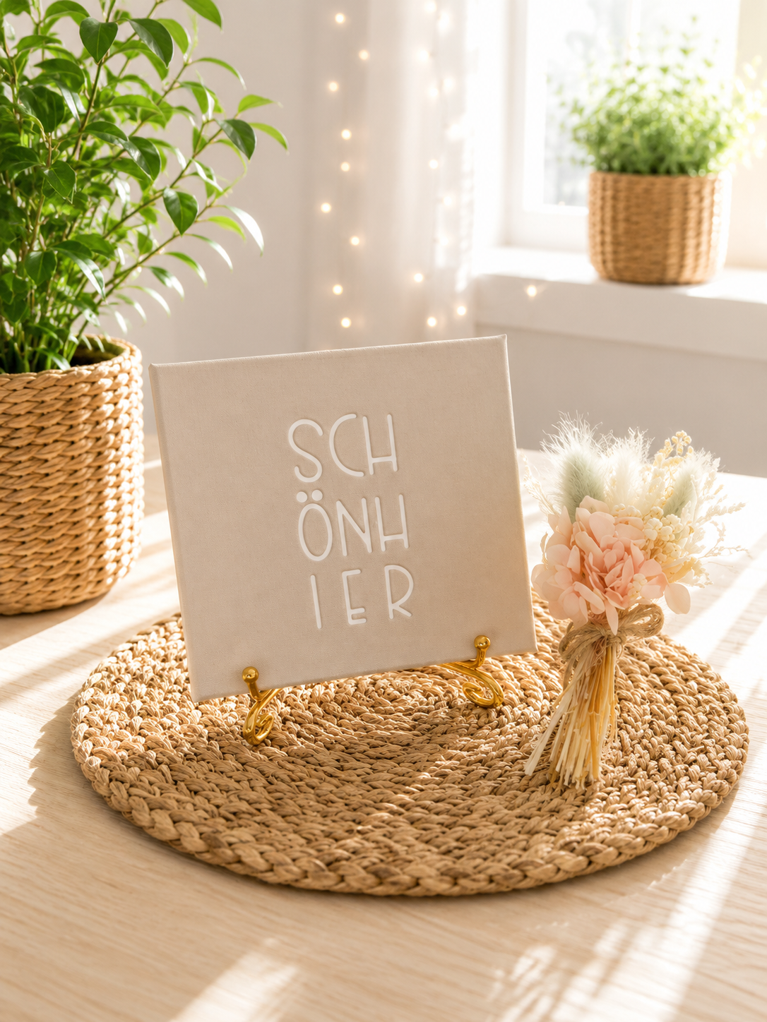 Sprüchekachel „Schön hier“ von CozyLabs Design