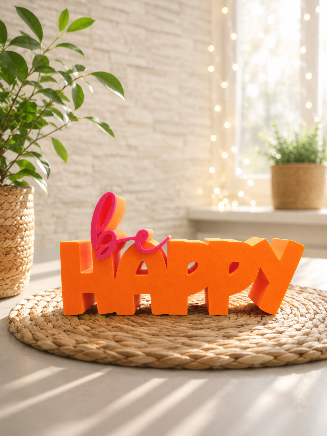 be happy – moderner Schriftzug | freie Farbwahl