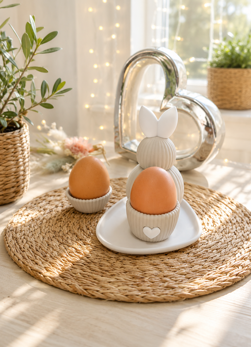 Eierbecher in Hasenform mit Tablett von CozyLabs Design
