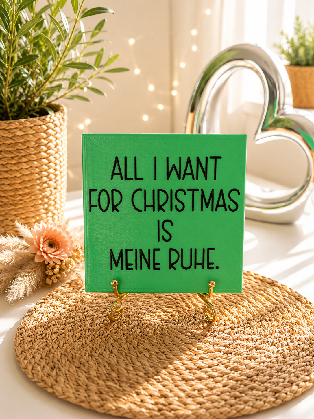 Sprüchekachel „All I want for Christmas is meine Ruhe“ von CozyLabs Design