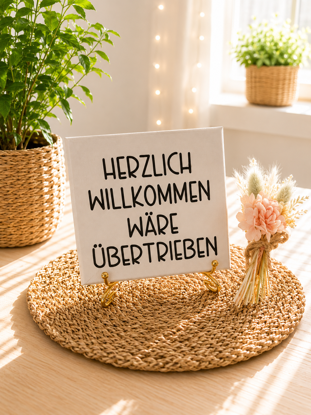 Sprüchekachel „Herzlich Willkommen wäre übertrieben“ von CozyLabs Design
