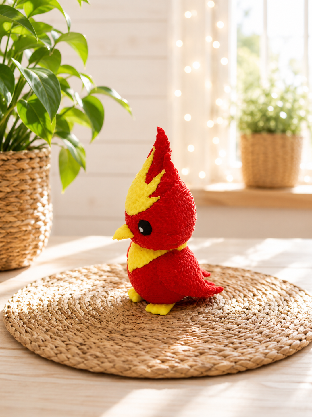 Phönix in Strickoptik als Geschenkidee von CozyLabs Design