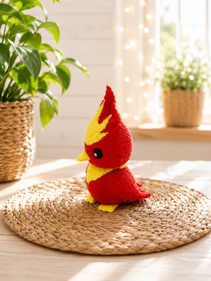 Phönix in Strickoptik als Geschenkidee von CozyLabs Design