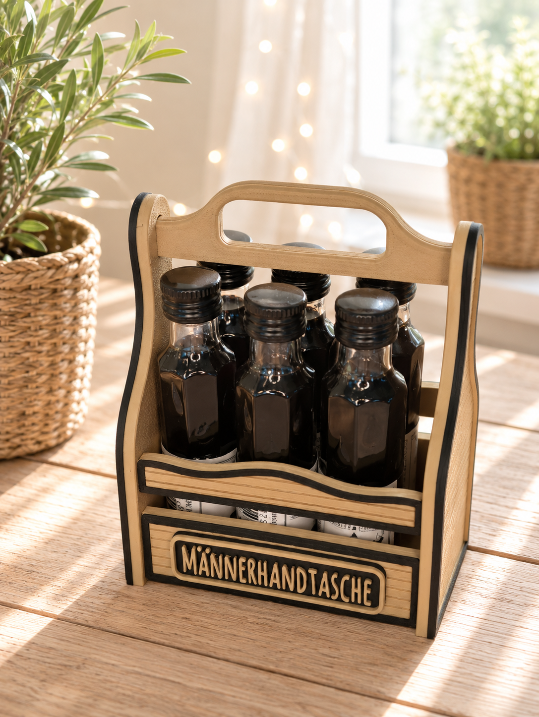 Schnapskorb für 6 Fläschchen als Geschenkidee von CozyLabs Design