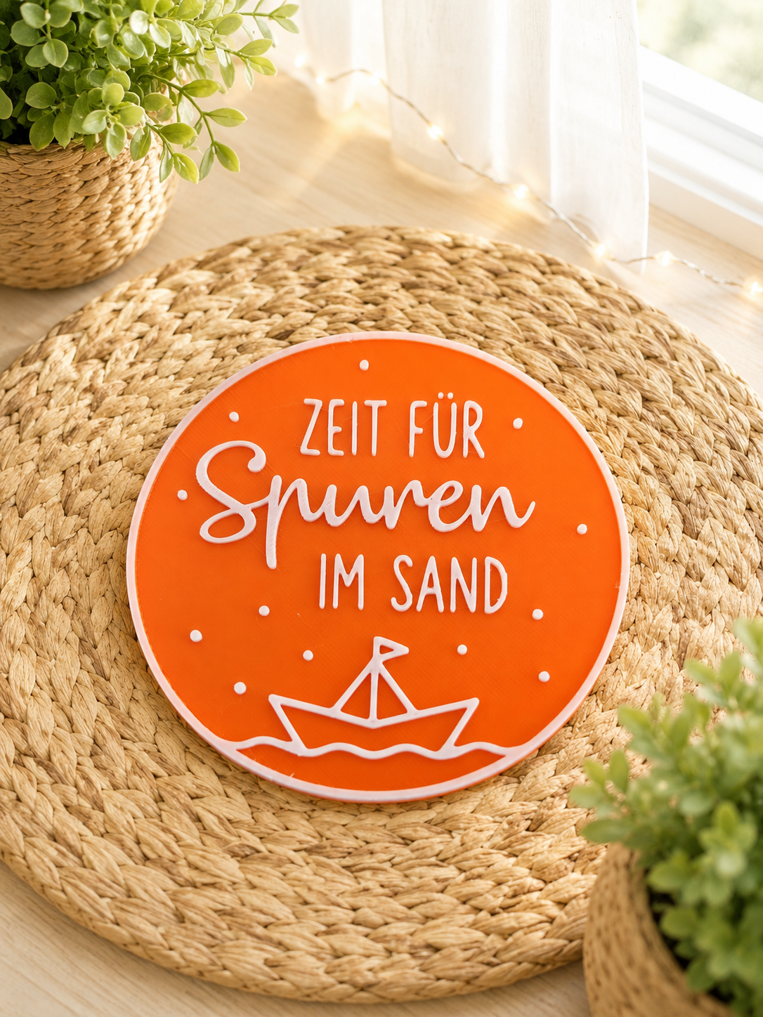 Sommer Untersetzer Set – 6 runde Getränkeuntersetzer mit sommerlichen Sprüchen