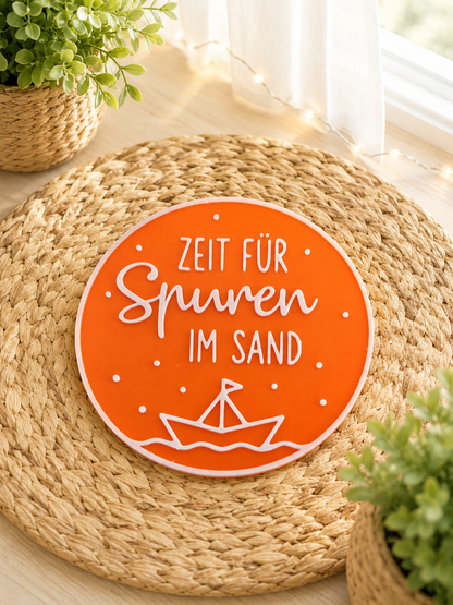 Sommer Untersetzer Set – 6 runde Getränkeuntersetzer mit sommerlichen Sprüchen