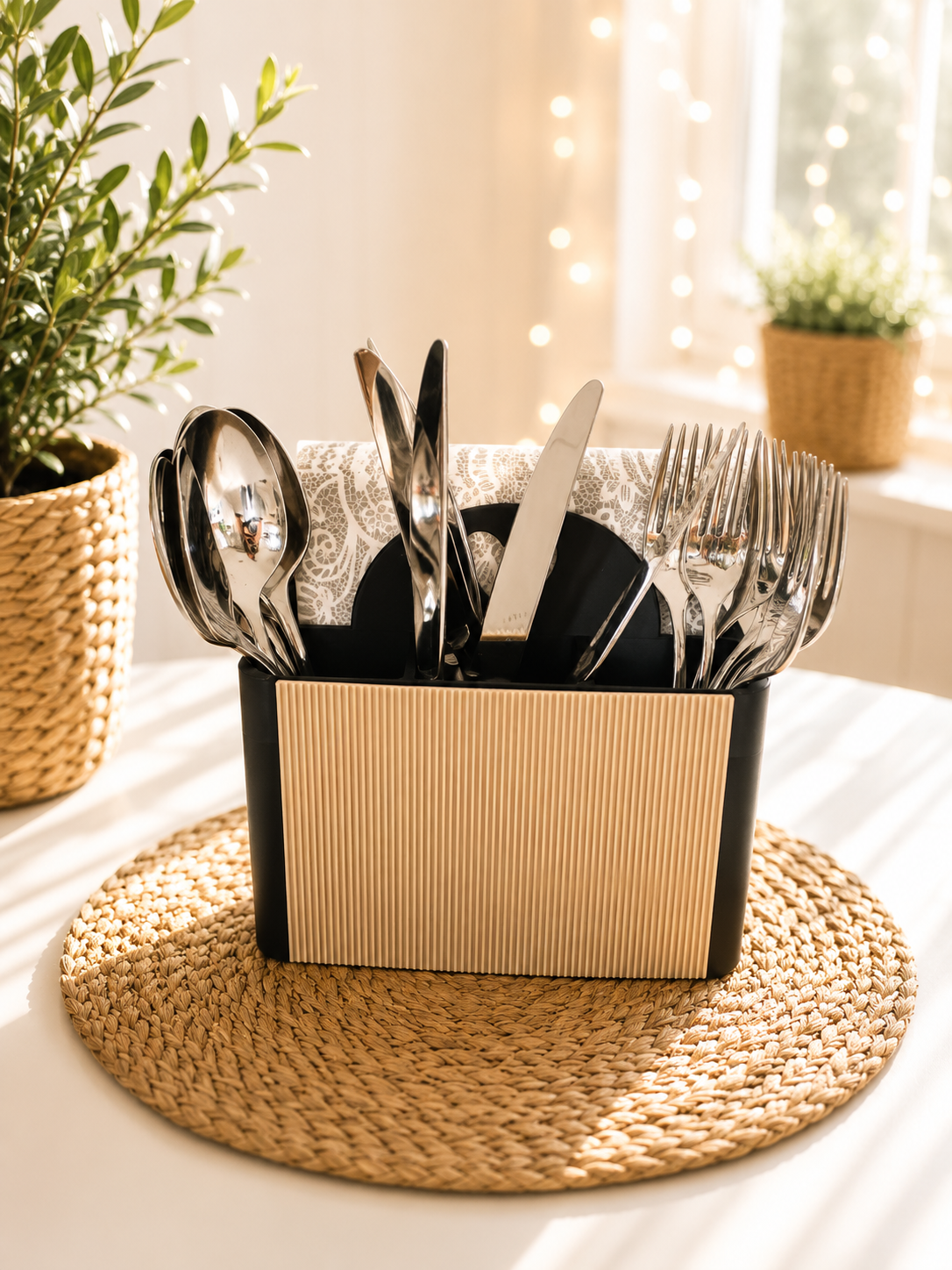 Besteckkasten mit Herzgriff – Besteckhalter mit Wunschfront von CozyLabs Design