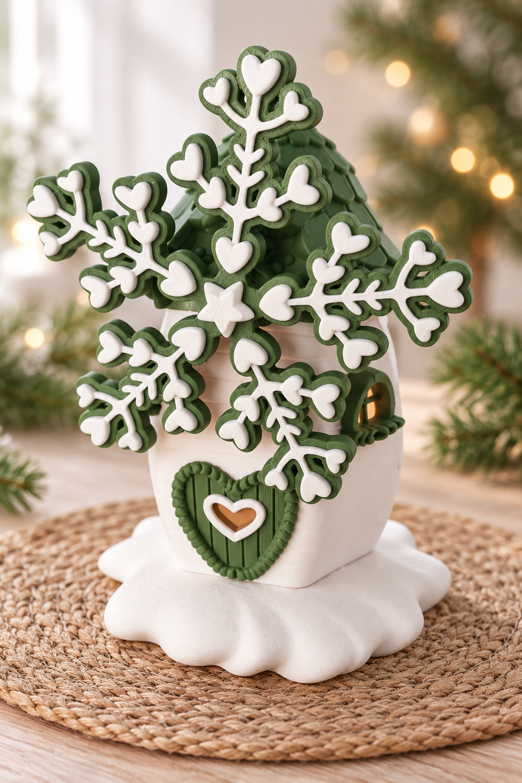 Zauberhafte Weihnachts-Windmühlen im Set – Groß & Klein – drehbares Windrad, LED-fähig, magisch dekorieren in Oliv oder Rot – Winterdeko