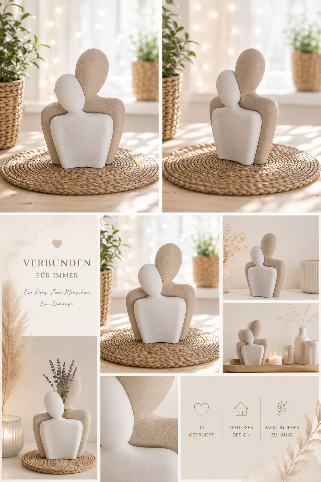 Ein Herz. Zwei Menschen. Ein Zuhause. – minimalistische Couple-Figur