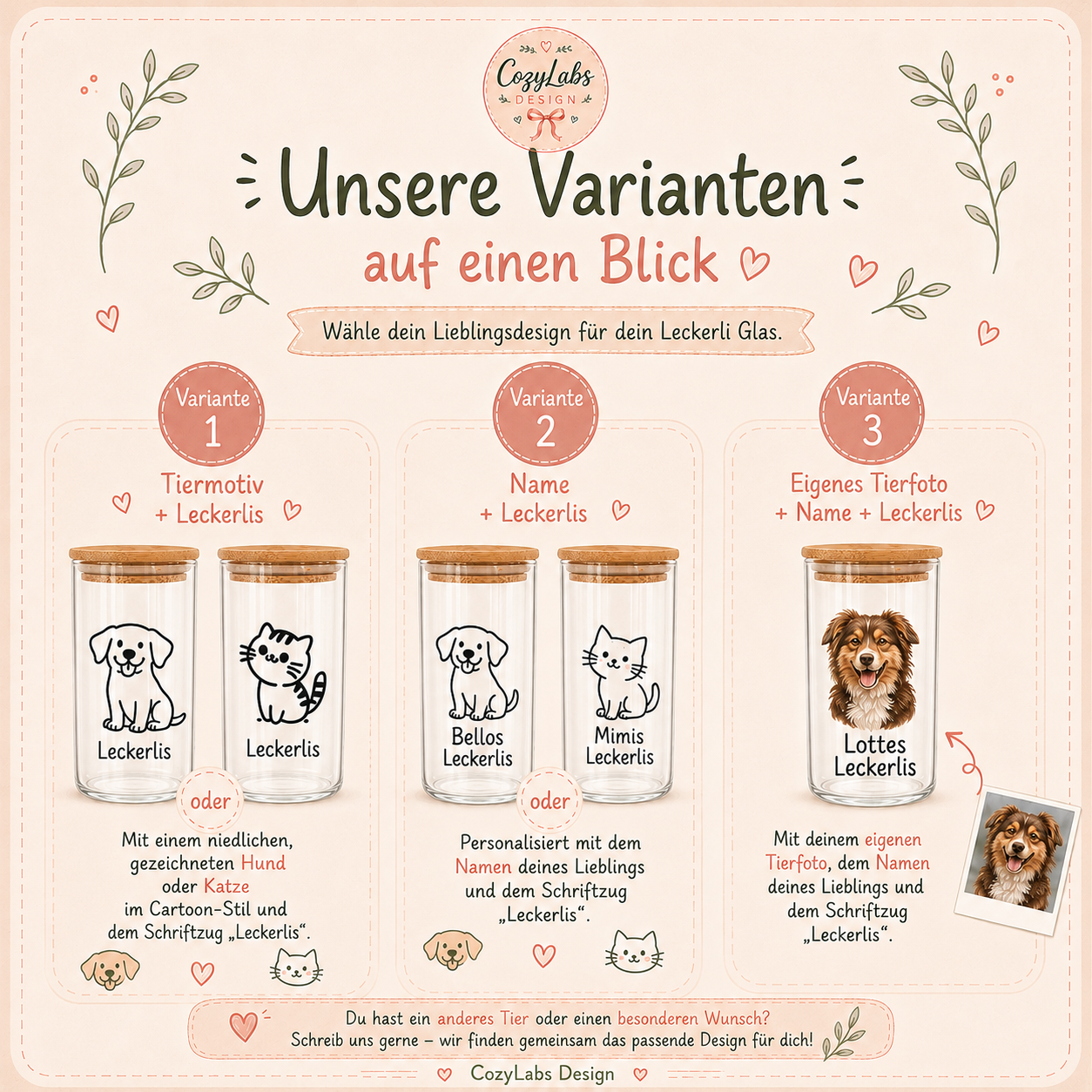Personalisiertes Leckerli-Glas mit Bambusdeckel