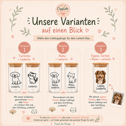 Personalisiertes Leckerli-Glas mit Bambusdeckel