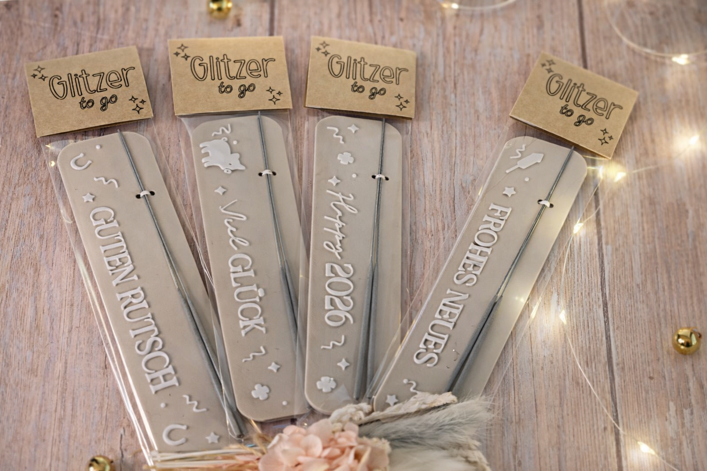 ✨ Glitzer-to-go Wunderkerzen Brettchen – kleines Geschenk & liebevolles Mitbringsel