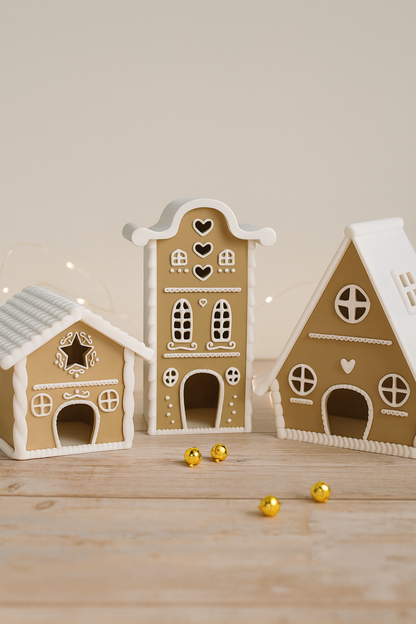 Zauberhaftes Lebkuchenhaus klein – Weihnachtsdeko, LED-fähig, Dekohaus für Teelicht, Weihnachtsdorf Deko, 9,5 cm