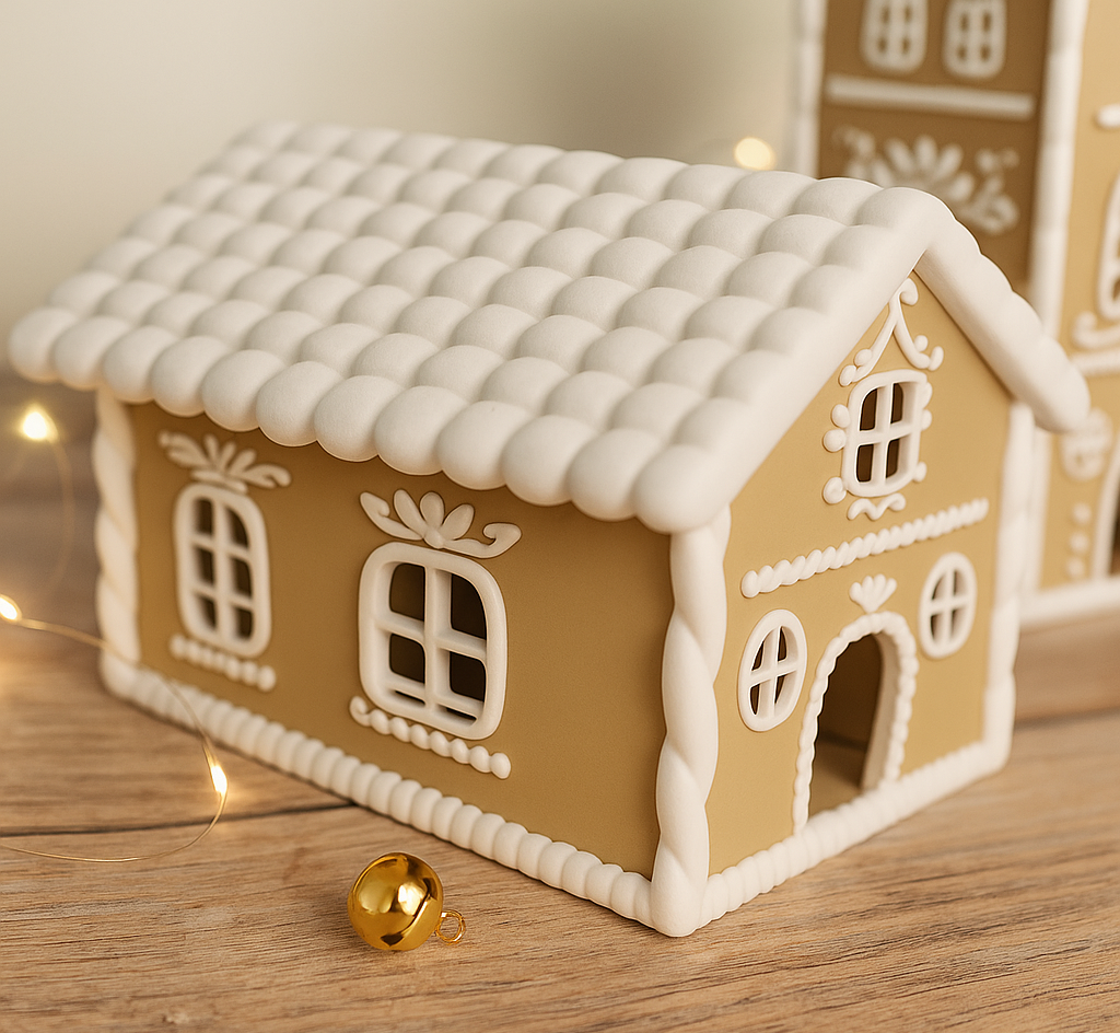 Zauberhaftes Lebkuchenhaus klein – Weihnachtsdeko, LED-fähig, Dekohaus für Teelicht, Weihnachtsdorf Deko, 9,5 cm