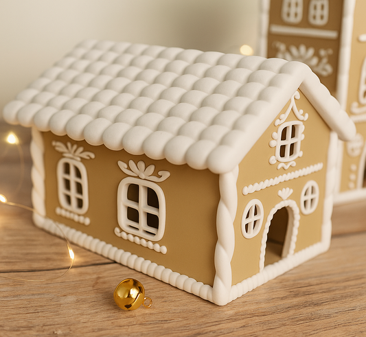 Zauberhaftes Lebkuchenhaus klein – Weihnachtsdeko, LED-fähig, Dekohaus für Teelicht, Weihnachtsdorf Deko, 9,5 cm