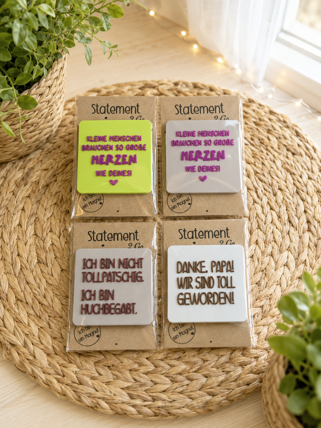 Statement2Go Magnete mit Spruch im Viererpack von CozyLabs Design