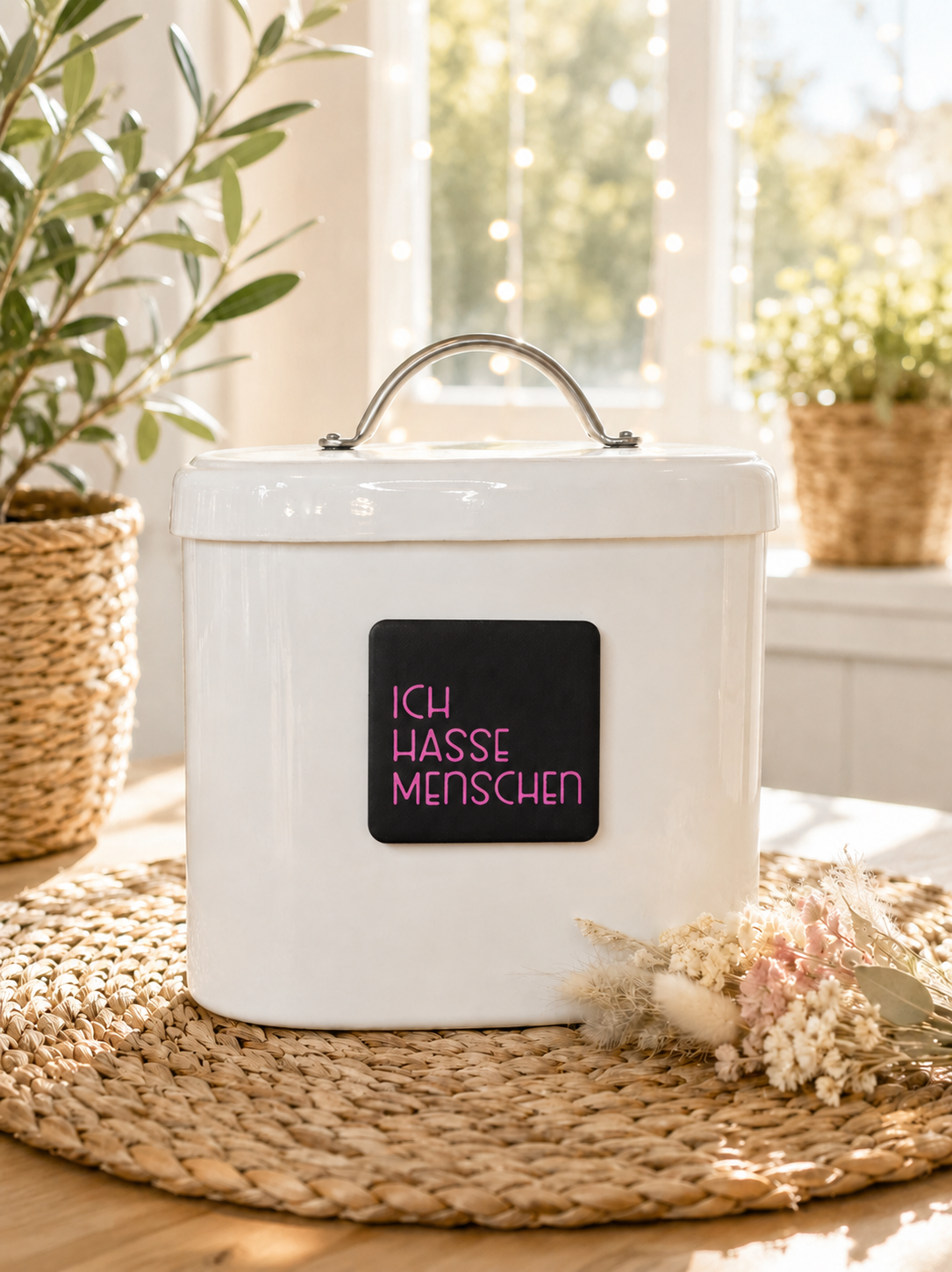 Ich hasse Menschen – Magnet mit Spruch von CozyLabs Design