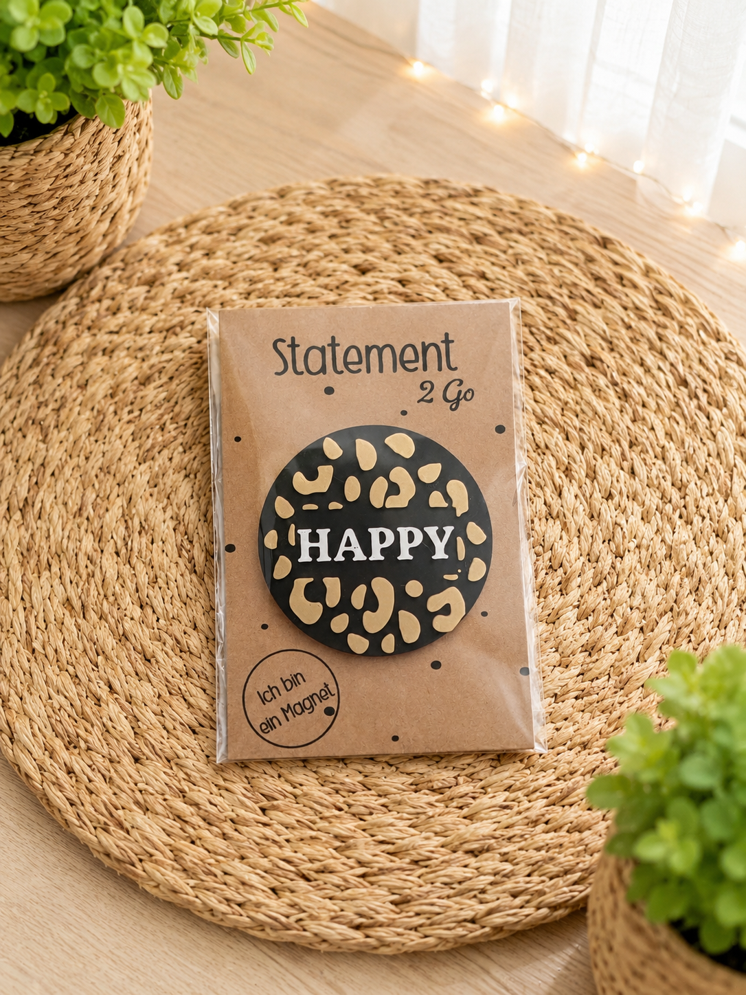 Handgefertigter Leo Magnet im Leoparden-Design von CozyLabs Design