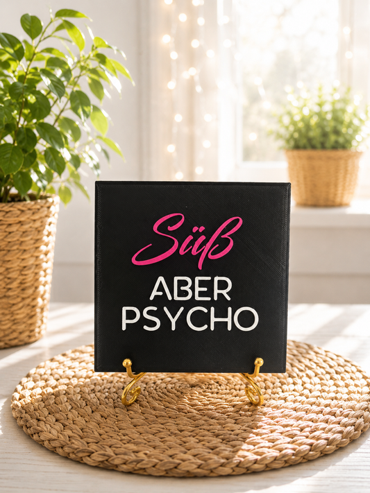 Sprüchekachel "Süß aber Psycho"