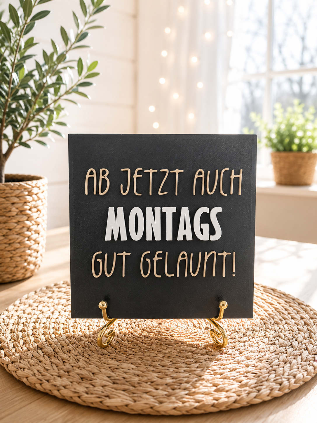 Sprüchekachel "Ab jetzt auch Montags gut gelaunt"