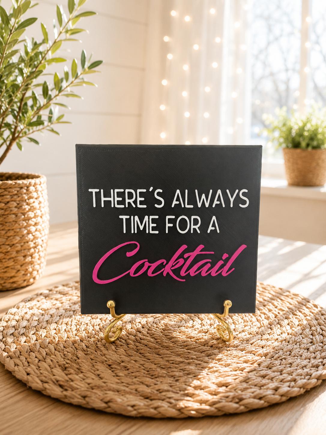 Sprüchekachel "There's always Time for a Cocktail"