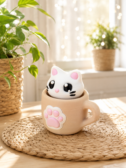Mellow Cups mit Katze – niedliches Clicky-Spielzeug zum Drücken & Liebhaben