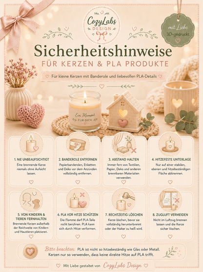 Kleine Duftkerze mit Herzdeckel & Banderole – Vanille, Detailansicht von CozyLabs Design